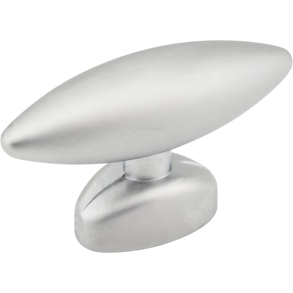 Elements 1-9/16" Overall Length Matte Silver Football Verona Cabinet "T" Knob 409222 - main